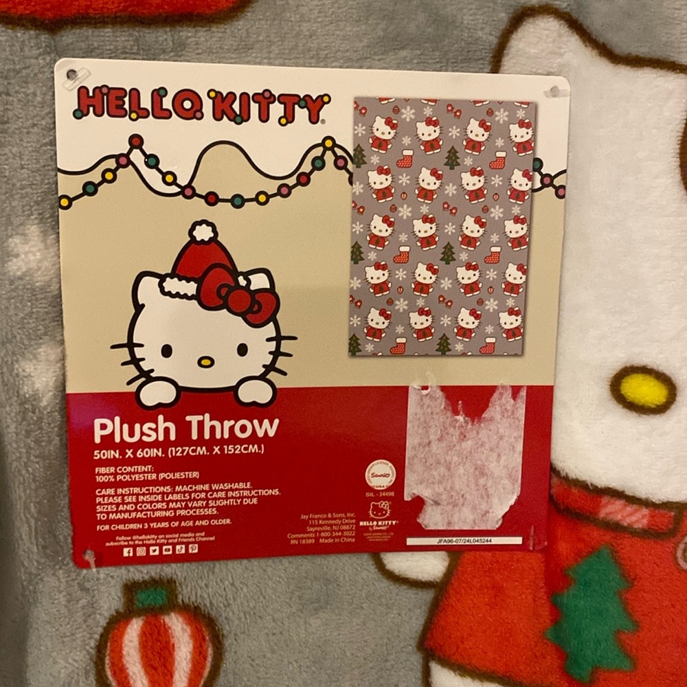 Hello Kitty Christmas holiday plush throw